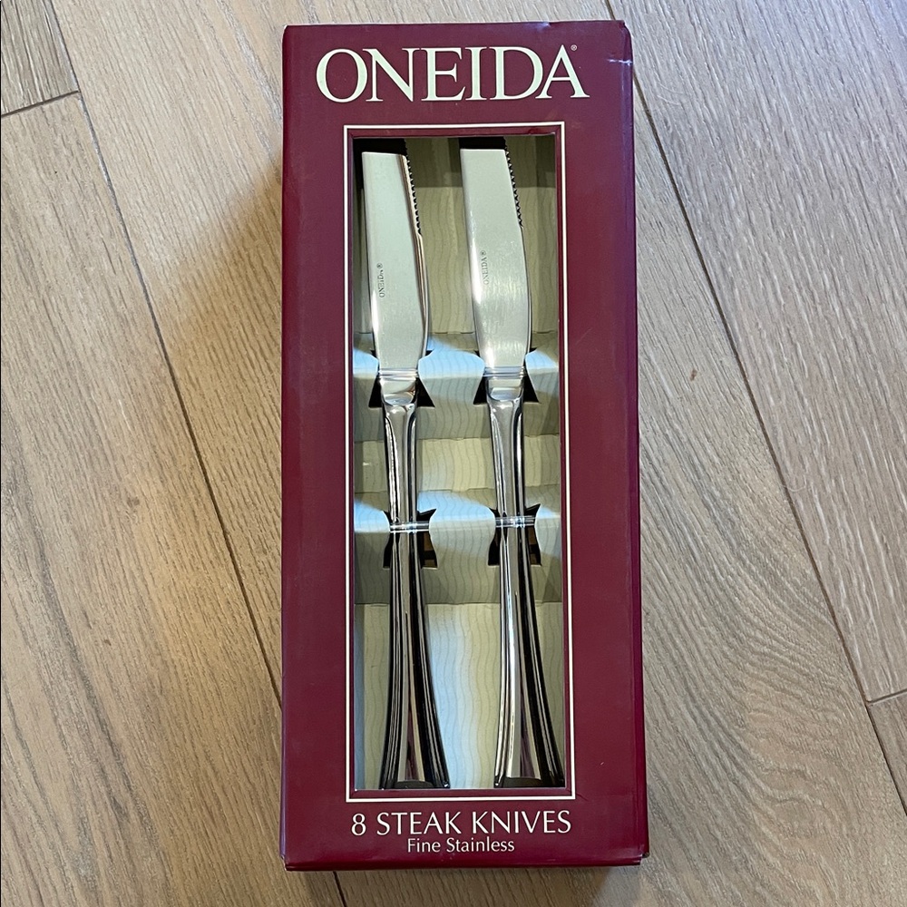 Oneida Silver Stainless Steel Steak Knives Set